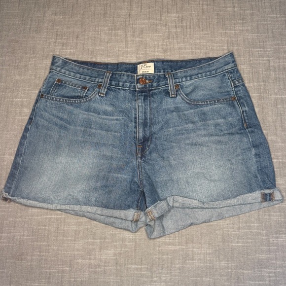 J.Crew Pants - J.Crew Womens Denim Shorts Medium Wash Rolled Cuff 100% Cotton Blue Size 30‎
